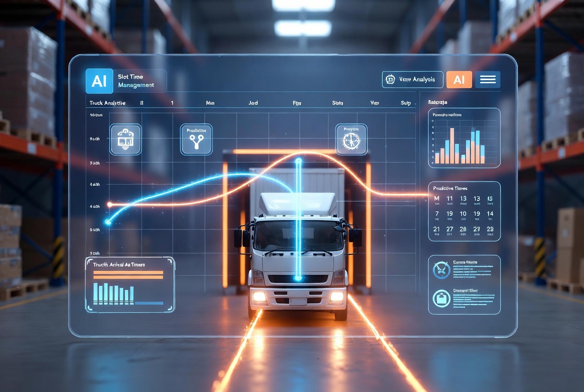 MFC TRANSPORT slot management dashboard showing real-time delivery scheduling